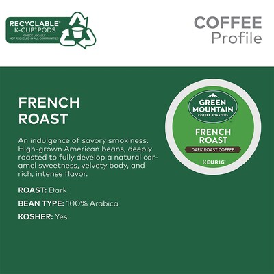 Green Mountain French Roast Coffee Keurig® K-Cup® Pods, Dark Roast, 24/Box (6694)