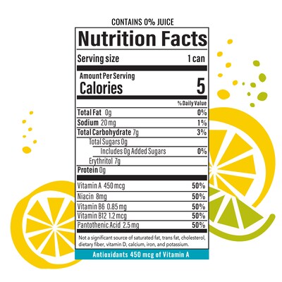 Bubbl'r Antioxidant Lemon Lime Twist'r Flavored Sparkling Water, 12 oz., 12 Cans/Carton (028435600145)