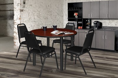 Regency Kee 42 Round Breakroom Table- Cherry/ Black