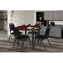 Regency Kee 42 Round Breakroom Table- Cherry/ Black