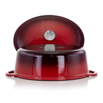 MegaChef Cast Iron 7 Qt. Dutch Oven, Red (937112870M)