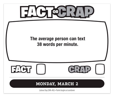 2026 BrownTrout Fact or Crap 6.06" x 5.13" Day-to-Day Calendar (9781645917267)