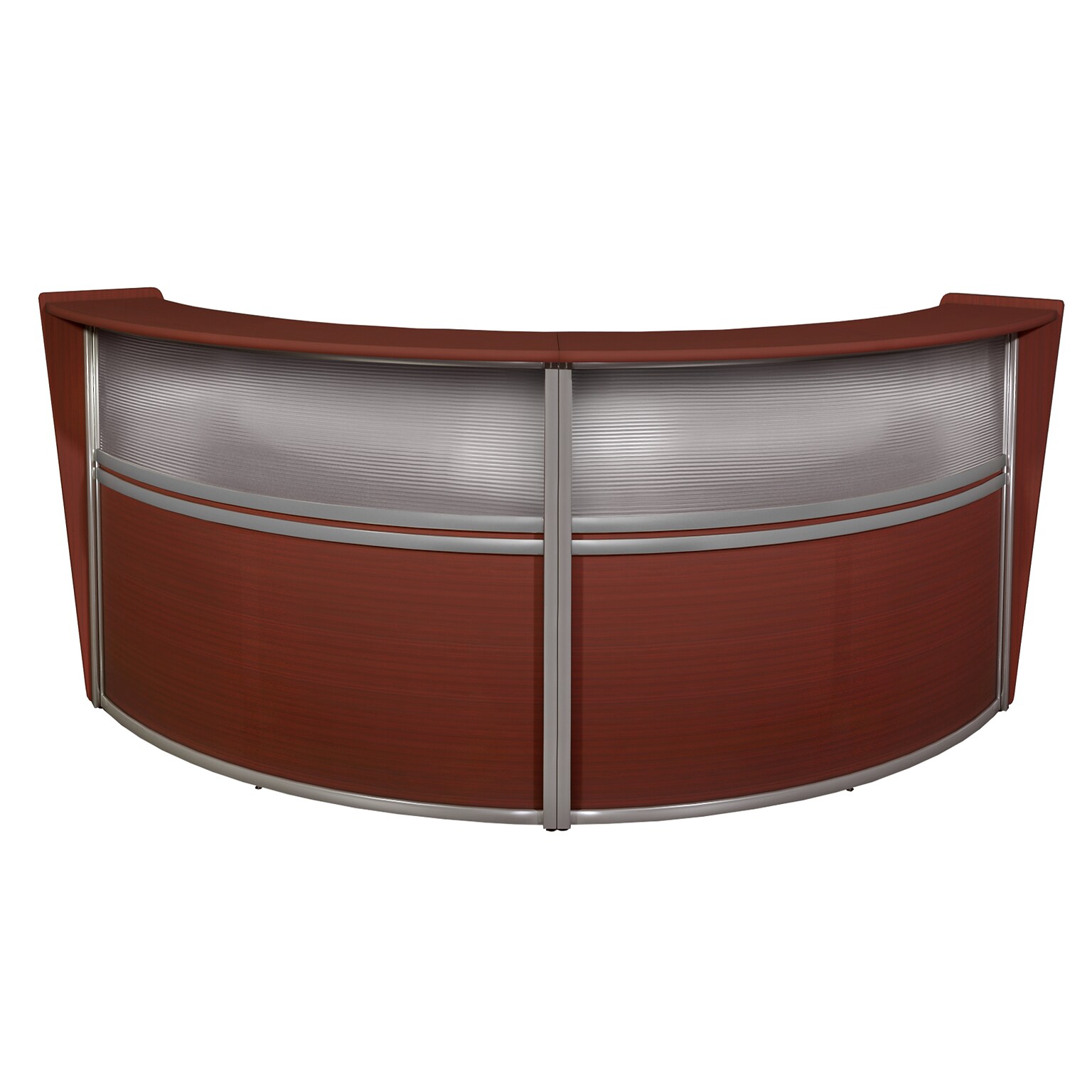 Regency Marque 124.5W Curved Reception Desk Workstation, Mahogany (77312MH)