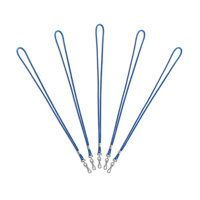 Staples Lanyards with Swivel Clip, 36 Length, Nylon, Blue, 5/Pack (20228-US)