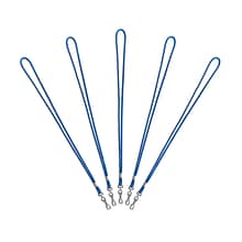 Staples Lanyards with Swivel Clip, 36 Length, Nylon, Blue, 5/Pack (20228-US)