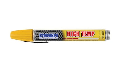 DYKEM High Temp 44 Valve Action Paint Marker, Medium Tip, Yellow (44424)
