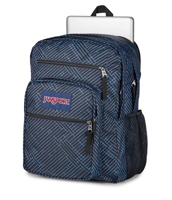 JanSport Big Student Laptop Compatible Backpack, Large, Blue Stripes (JS0A47JKA0E)