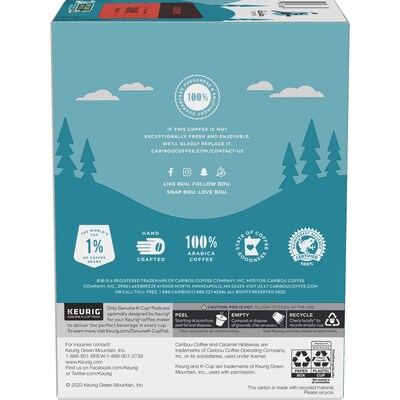 Caribou Coffee Hideaway Caramel Coffee Keurig® K-Cup® Pods, Medium Roast, 24/Box (736685)