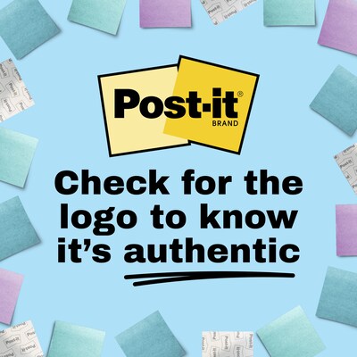 Post-it Shimmer Sticky Notes, 3" x 3", Cool Collection, 45 Sheets/Pad, 3 Pads/Pack (SENS-SN33-CL)