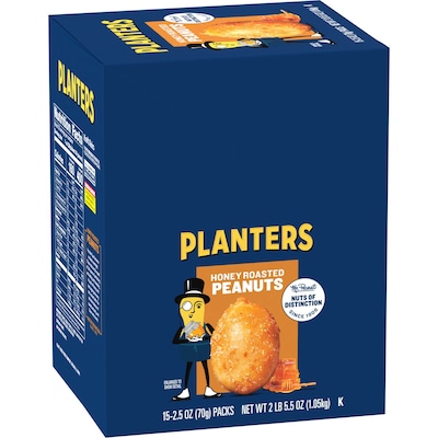 Planters Honey Roasted Peanuts, 2.5 oz., 15 Bags/Pack (GEN01652)