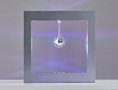Simplee Adesso 9"H LED Disco Ball Motion Light Box, Silver (SL3982-22)