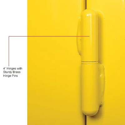 Global Industrial Flammable Cabinet, 90 Gallon Capacity, 43"W x 34"D x 65"H, Yellow (237292)