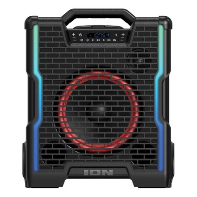 ION Block Rocker Icon Bluetooth All-Terrain Portable Speaker, Water Resistant, Black (IONBLCKRCKRX)