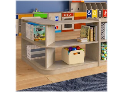 Flash Furniture Bright Beginnings 4-Section Open Corner Storage Unit, 24.5"H x 31.5"W x 31.5"D, Brown (MK-KE24046-GG)