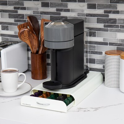 Mind Reader Anchor Nespresso Capsule Drawer, 50 Capacity, White (NEST3PC-WHT)