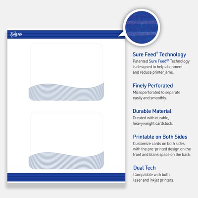 Avery Colorful Design Matte Blank Card, White, 20/Pack (S00-EV9)