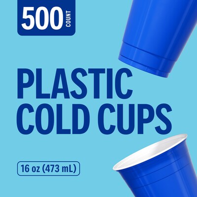 Perk™ Plastic Cold Cup, 16 Oz., Blue, 500/Carton (PK45561CT)