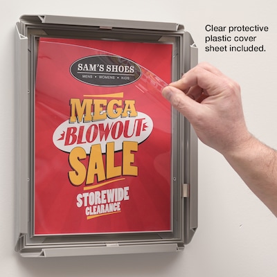 Excello Brands Plastic Snap Frame, 8.5" x 11", Vertical/Horizontal, Wall Mounted, Gray Oak (SF-8511-GRYOAK)