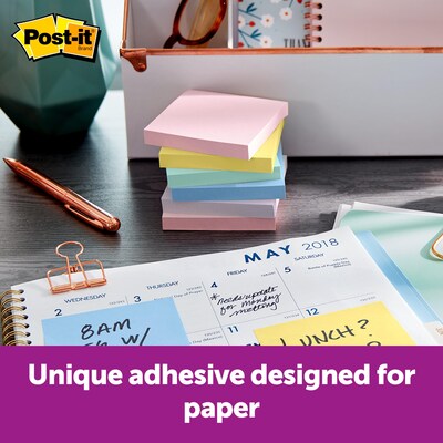 Post-it Recycled Notes, 3" x 3", Sweet Sprinkles Collection, 100 Sheet/Pad, 12 Pads/Pack (654-RP-A/654-A)