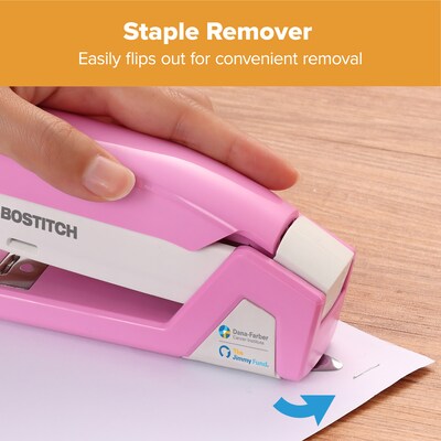 Bostitch Paperpro Reduced-Effort Desktop Stapler, 20-Sheet Capacity, Staples Included, Pink (PPR1588)