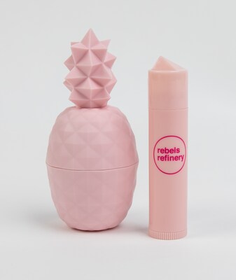 Rebels Refinery Pineapple Shape + Stick Lip Balm Strawberry Mango 2 Pack