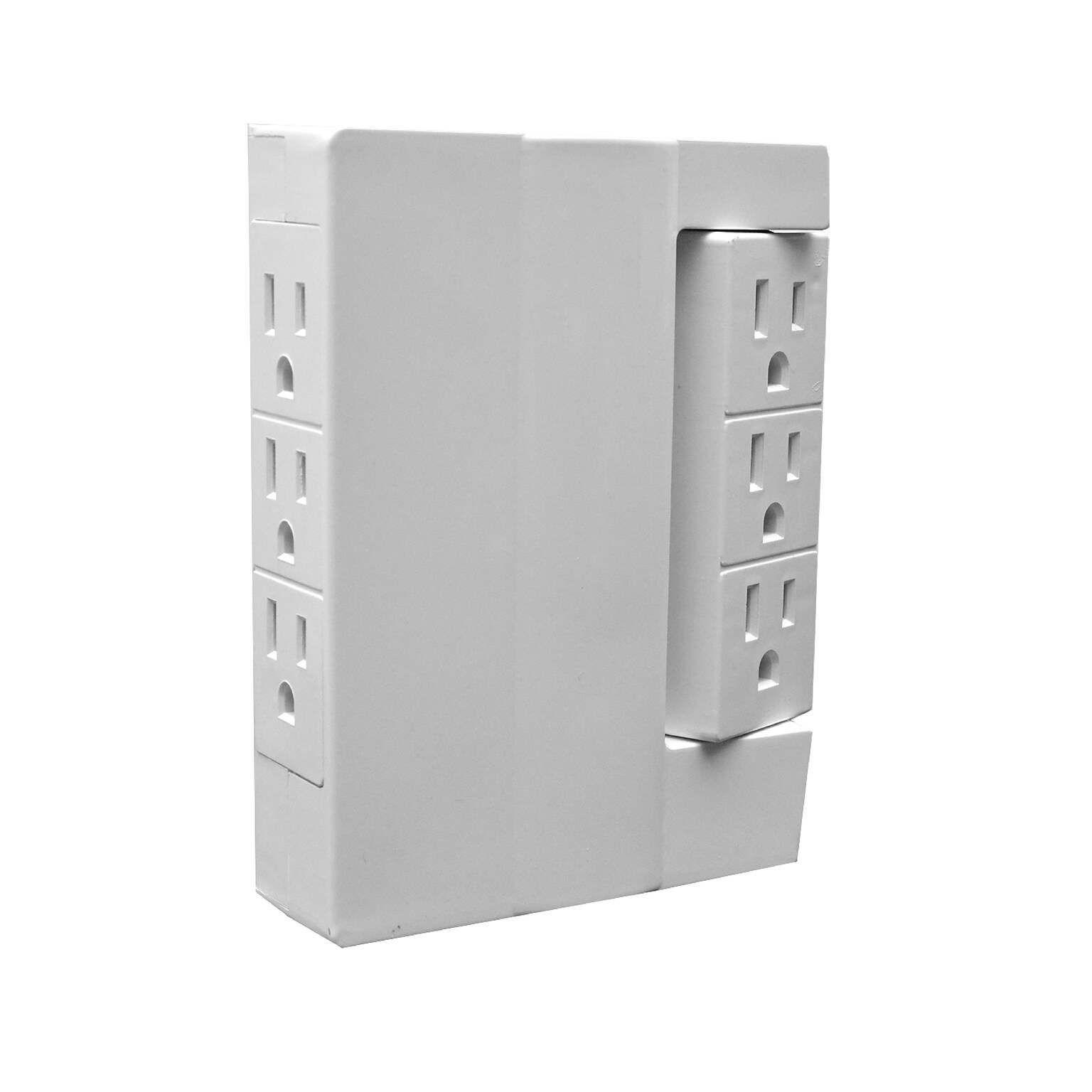GoGreen Power 6 Outlet Swivel Wall Tap Adapter, White (GG-16000TSW)