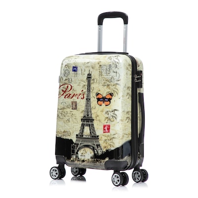 InUSA 20 Hardside Paris Carry-On Suitcase, 4-Wheeled Spinner, TSA Checkpoint Friendly, Paris (IUAPC00S-PAR)