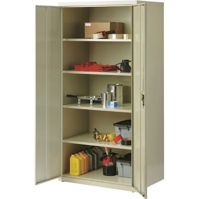 Lorell Fortress Series 72" Steel Storage Cabinet With 5-Shelves, Putty (LLR34412)