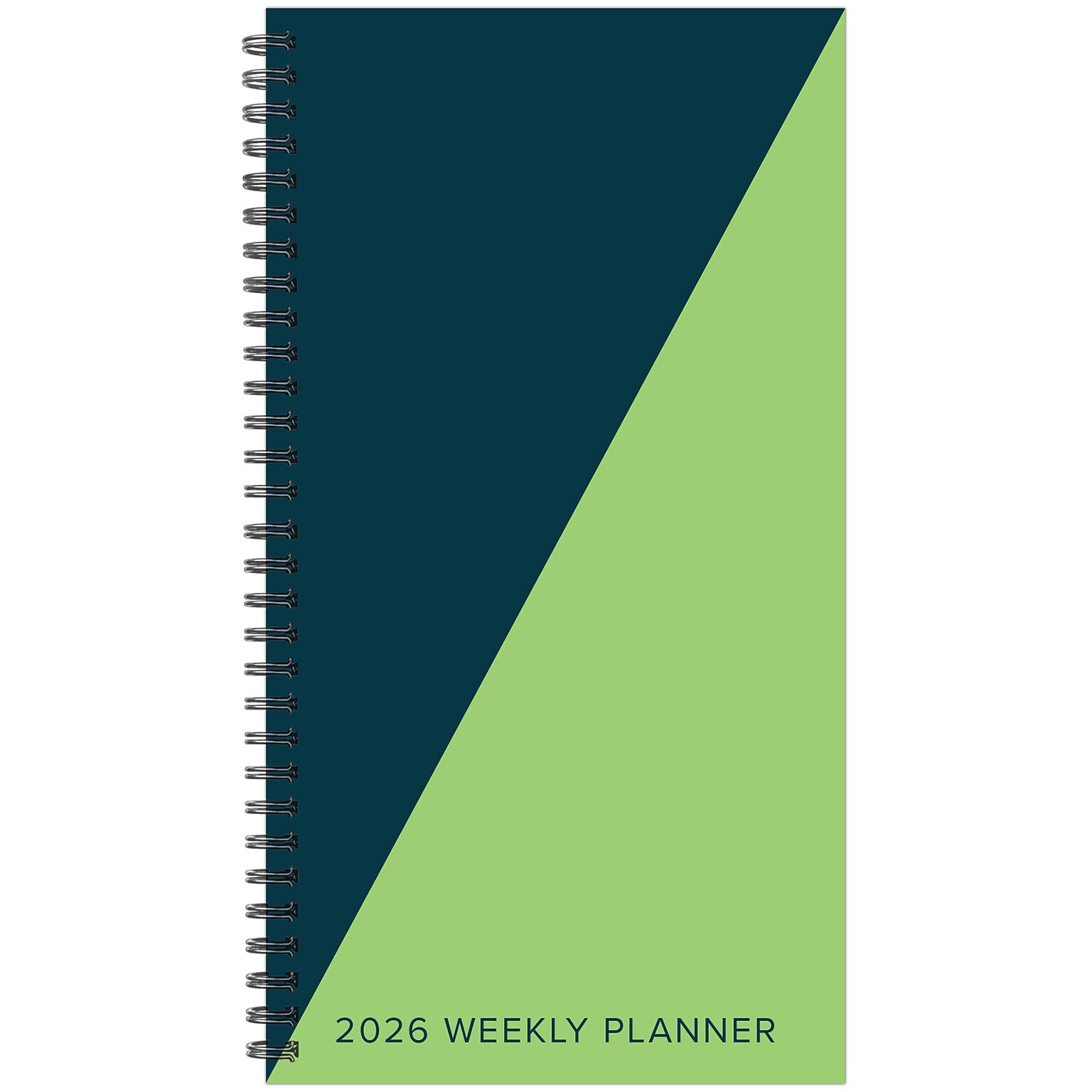 2026 Willow Creek 3.87 x 6.50 Weekly Personal Organizer, Paperboard Cover, Navy/Lime (57711X)