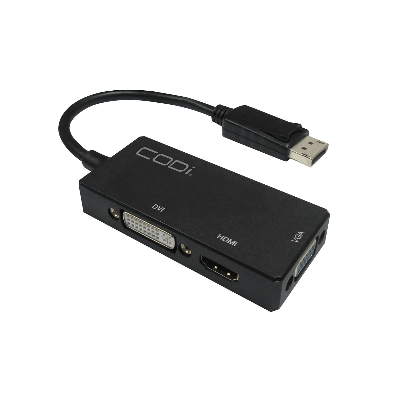CODi Multi-Function Display Port to HDMI/DVI/VGA Audio/Video Adapter, Black (A01066)