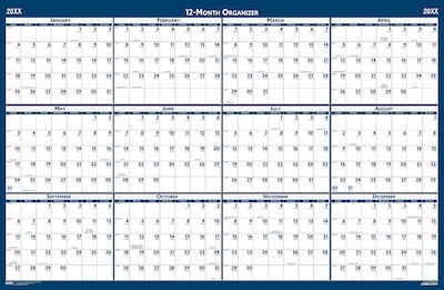 2026 House of Doolittle 48 x 32 Yearly Dry Erase Wall Calendar, Reversible, Blue (3961-26)