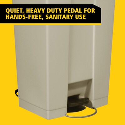 Rubbermaid Fire-Safe Step-On Trash Can, 23 Gallons, Beige (FG614600BEIG)