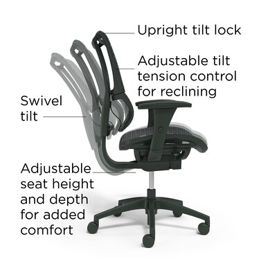 Workplace2.0 Lawton Ergonomic Mesh Swivel Task Chair, Black (UN62655)