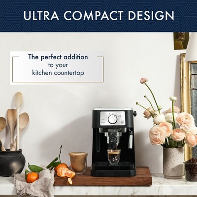 DeLonghi Stilosa 2-Cups Steam Espresso Machine, Black (EC260BK)