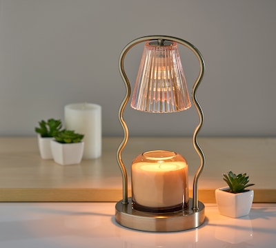 Simplee Adesso Chiara Candlewarmer 13.5" Halogen Table Lamp, Antique Brass (SL1192-21)