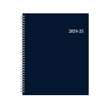 2024-2025 Blue Sky Collegiate Navy 8.5 x 11 Academic Weekly & Monthly Planner, Plastic Cover, Navy