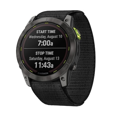 Garmin Enduro 2 Multisport Solar GPS Smartwatch, Carbon Gray DLC Titanium Bezel with Black UltraFit Nylon Strap (010-02754-00)