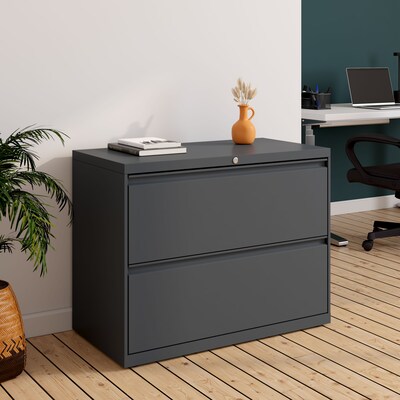 Quill Brand® 2-Drawer Lateral File Cabinet, Locking, Letter/Legal, Charcoal, 36"W (26821D)
