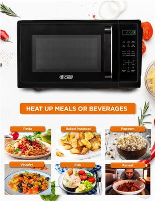 Commercial Chef 0.9 Cu. Ft. Countertop Microwave, Black (CHM9MB)
