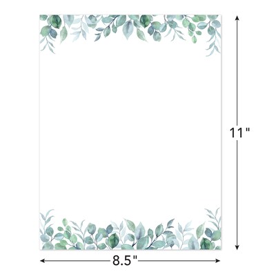 Great Papers Elegant Eucalyptus Everyday Letterhead, Multicolored, 50 Sheets/Pack (2025013)
