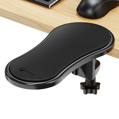 Purely E5620 Ergonomic Arm Rest/Elbow Support for Desk, 180° Adjustable Computer Desk Support Extender, Black (PARE5620)