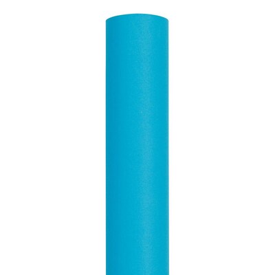 JAM Paper Short Mini Roll Wrapping Paper, 26.3 sq. ft., Peacock Blue, 2/Pack(277013534263a)