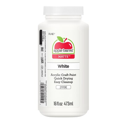 Apple Barrel Acrylic Paint Matte, 16oz., White & Black, 2/Pack (APPPROMOABWB-2)