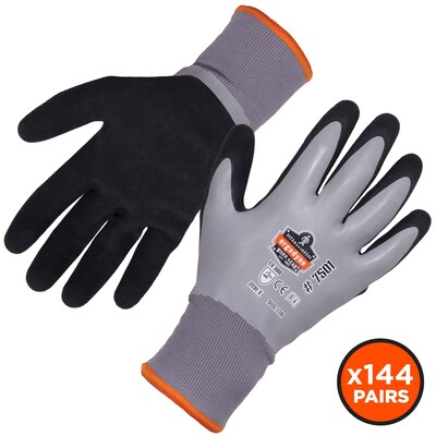 Ergodyne ProFlex 7501 Waterproof Winter Work Gloves, Gray, Medium, 144 Pairs (17933)