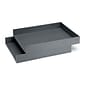 Poppin Plastic Front Loading Stackable Letter Tray, Letter Size, Dark Gray, 2/Pack (104208)