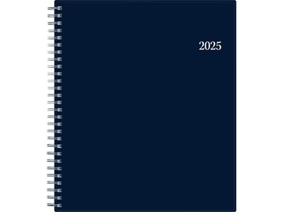 2025 Blue Sky 8 x 10 Monthly Planner, Plastic Cover, Navy Blue (148660-25)