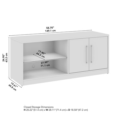 Bush Business Furniture Vista Low Storage Cabinet with Doors and Shelves, Natural Elm (VSS160NE)