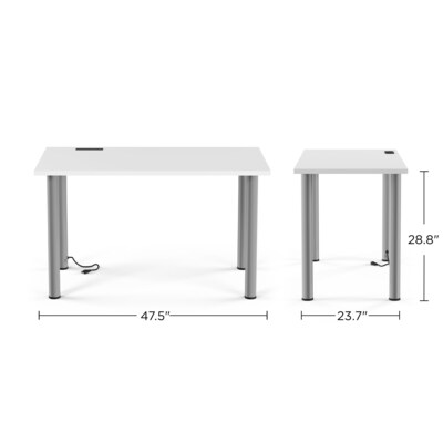 Union & Scale™ Essentials 48"W Computer and Writing Desk, White (UN56969)