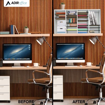 AdirOffice 500 Series 36-Compartment Literature Organizers, 39.3" x 11.8", White, 2/Pack (500-36-WHI-2PK)