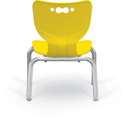 MooreCo 10" Hierarchy Student Chair with 4 Legs, Yellow/Chrome Base (703673561877)